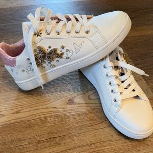 Aldo Wicked White and Pink Embellished Sneakers size 8.5 worn once